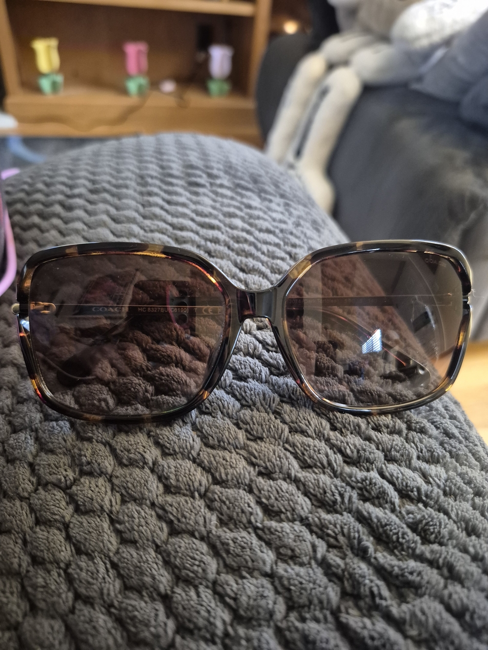 Coach Tortoise Brown Gradient Lens Oversized Sunglasses